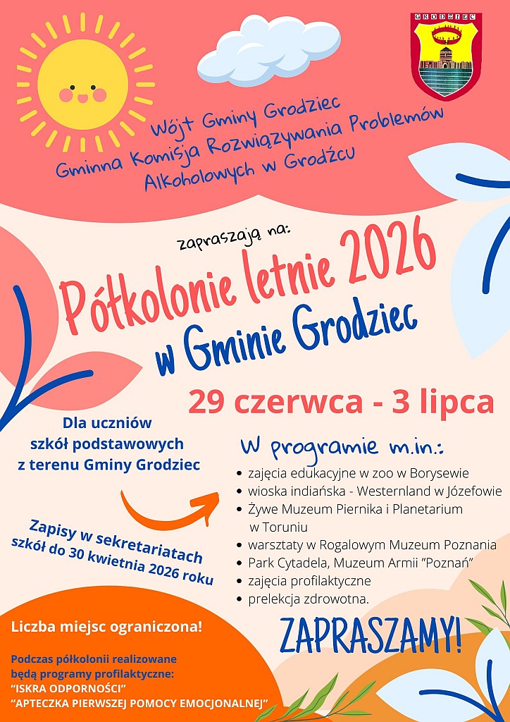 Półkolonie letnie 2026 - plakat